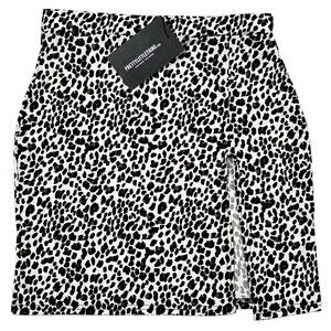 NWT PrettyLittleThing Shape Leopard Print Women’s Pull-On Mini Skirt Size 8